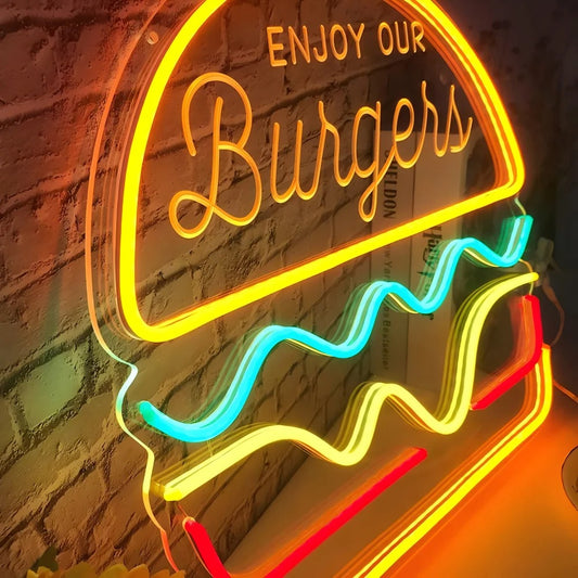 Burger LED Neon Sign